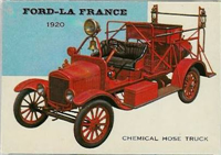 (R714-24)  1954 Topps World On Wheels Gum Card #117 Ford La France 1920 