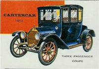 (R714-24)  1954 Topps World On Wheels Gum Card #141 Cartercar Three Passenger Coupe 1913 