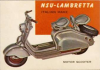 (R714-24)  1954 Topps World On Wheels Gum Card #143 NSU-Lambretta 