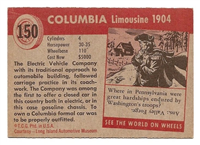 (R714-24)  1954 Topps World On Wheels Gum Card #150 Columbia Limousine 1904 