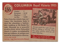 (R714-24)  1954 Topps World On Wheels Gum Card #155 Columbia Royal Victoria 1905 
