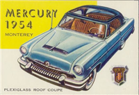 (R714-24)  1954 Topps World On Wheels Gum Card #162 Mercury Monterey 1954 