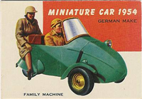 (R714-24)  1954 Topps World On Wheels Gum Card #165 German Miniature Car 1954 
