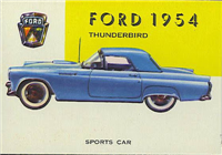 (R714-24)  1954 Topps World On Wheels Gum Card #169 Ford Thunderbird 1954 