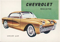 (R714-24)  1954 Topps World On Wheels Gum Card #172 Chevrolet Biscayne Dream Car 