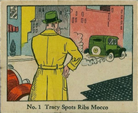 (R41) 1937 Walter H. Johnson DICK TRACY Caramels Card #1   Tracy Spots Ribs Mocco
