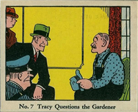 (R41) 1937 Walter H. Johnson DICK TRACY Caramels Card #7   Tracy Questions the Gardener