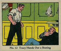 (R41) 1937 Walter H. Johnson DICK TRACY Caramels Card #12   Tracy Hands Out a Beating