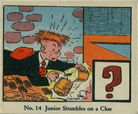 (R41) 1937 Walter H. Johnson DICK TRACY Caramels Card #14   Junior Stumbles on a Clue