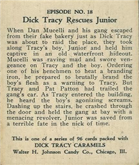 (R41) 1937 Walter H. Johnson DICK TRACY Caramels Card #18   Tracy Covers Mucelli