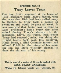 (R41) 1937 Walter H. Johnson DICK TRACY Caramels Card #52   Stowaways Caught