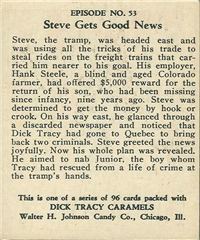(R41) 1937 Walter H. Johnson DICK TRACY Caramels Card #53   Steve Gets Good News