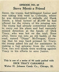 (R41) 1937 Walter H. Johnson DICK TRACY Caramels Card #69   Steve Meets a Friend