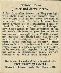 (R41) 1937 Walter H. Johnson DICK TRACY Caramels Card #86   Junior and Steve Arrive