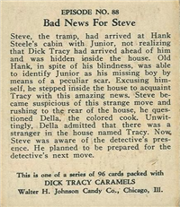 (R41) 1937 Walter H. Johnson DICK TRACY Caramels Card #88   Bad News for Steve
