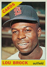 1966 Topps Baseball  Card #125  Lou Brock (Hall of Fame)