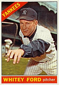 1966 Topps Baseball  Card #160  Whitey Ford (Hall of Fame)