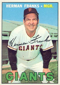 1967 Topps Baseball  Card #116  Herman Franks
