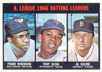 1967 Topps Baseball  Card #239  AL Batting Leaders (Kaline, F.Robby, etc.)
