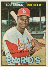 1967 Topps Baseball  Card #285  Lou Brock (Hall of Fame)