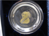White House Historical John Adams Presidential Sterling Silver Plate  (Franklin Mint, 1972)