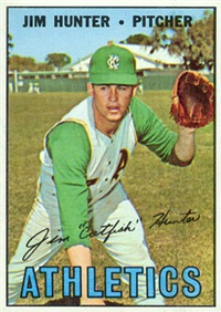 1967 Topps Baseball  Card #369  Catfish Hunter (Hall of Fame)