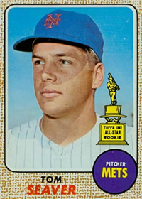 1968 Topps Baseball  Card #45  Tom Seaver (Hall of Fame)