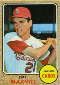 1968 Topps Baseball  Card #141  Dal Maxvill