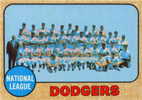 1968 Topps Baseball  Card #168  Dodgers Team