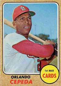 1968 Topps Baseball  Card #200  Orlando Cepeda (Hall of Fame)
