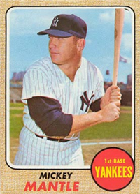 1968 Topps MICKEY MANTLE Baseball Card #280  (Hall of Fame)