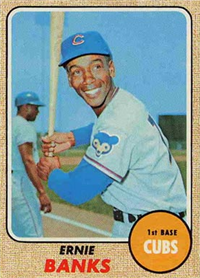1968 Topps Baseball  Card #355  Ernie Banks (Hall of Fame)