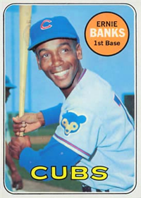 1969 Topps Baseball  Card #20  Ernie Banks (Hall of Fame)