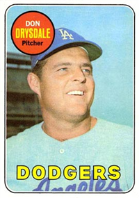 1969 Topps Baseball  Card #400  Don Drysdale (Hall of Fame)