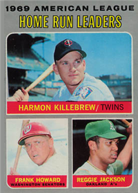 1970 Topps Baseball  Card #66  AL HR Leaders (Jackson, Killebrew, etc.)