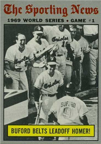 1970 Topps Baseball  Card #305  World Series Game 1 (Buford Belts Leadoff Homer)