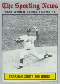 1970 Topps Baseball  Card #309  World Series Game 5 (Koosman Shuts The Door)