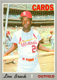 1970 Topps Baseball  Card #330  Lou Brock (Hall of Fame)