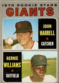 1970 Topps Baseball  Card #401  Giants Rookies (John Harrell, Bernie Williams)