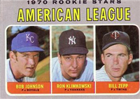 1970 Topps Baseball  Card #702  A.L. Rookies (Bob Johnson, Ron Klimkowski, Bill Zepp)