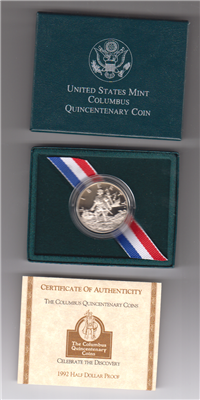 USA   Columbus Centenary Half Dollar Proof in Box with COA   (U.S. Mint, 1992)