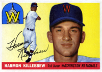 1955 Topps Baseball  Card #124  Harmon Killebrew (Rookie) (Hall of Fame)