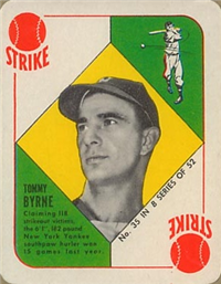 1951 Topps Blue Backs Baseball Card  #35  Tommy Byrne