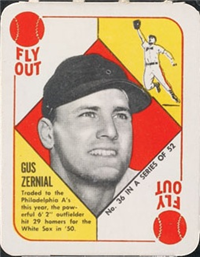 1951 Topps Red Backs Baseball Card  #36  Gus Zernial (Philadelphia)