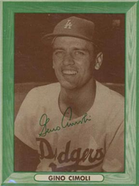 1958 Bell Brand Dodgers Baseball  Card   Gino Cimoli