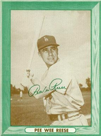 1958 Bell Brand Dodgers Baseball  Card   Pee Wee Reese  (Hall of Fame)