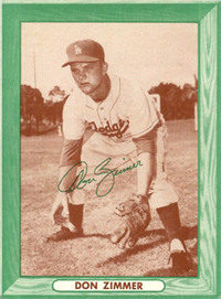 1958 Bell Brand Dodgers Baseball  Card   Don Zimmer