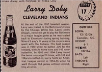 1958 Hires Root Beer Baseball Card  #17  Larry Doby  (Hall of Fame)