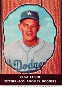 1958 Hires Root Beer Baseball Card  #34  Clem Labine