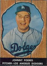 1958 Hires Root Beer Baseball Card  #42  Johnny Podres